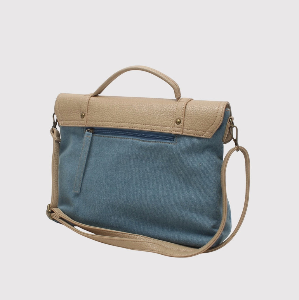 Sac bandoulière amovible bi-matière jean BESTINI