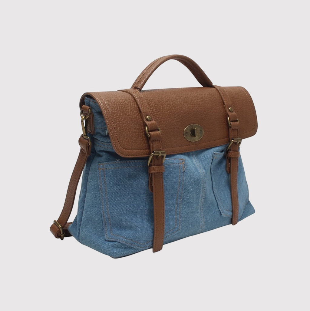 Sac bandoulière amovible bi-matière jean BESTINI
