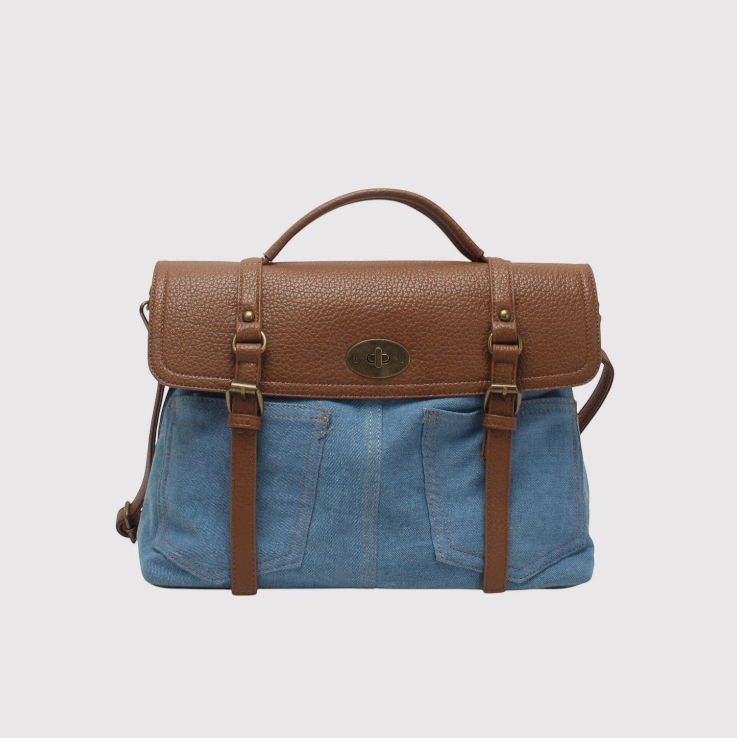 Sac bandoulière amovible bi-matière jean BESTINI