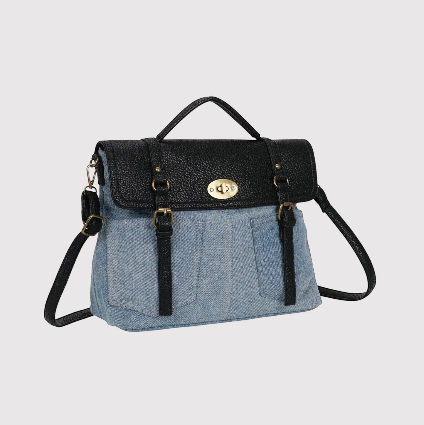 Sac bandoulière amovible bi-matière jean BESTINI