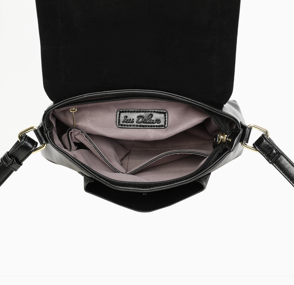 Sac bandoulière zippé à rabat INES DELAURE