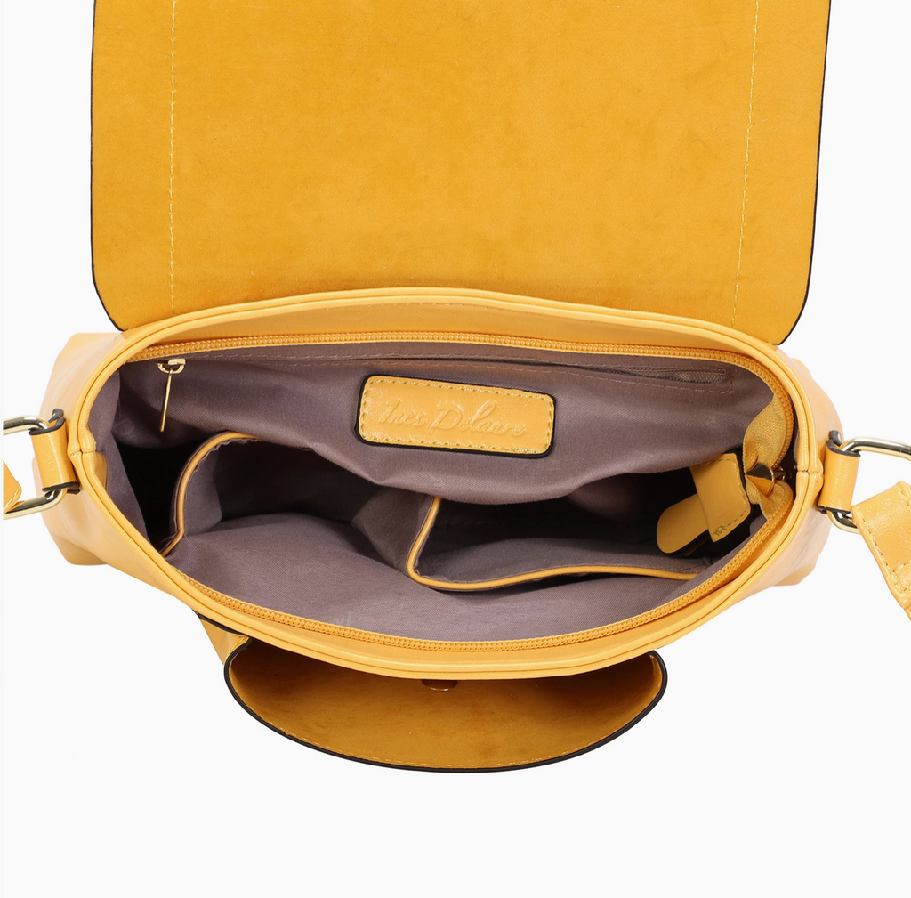 Sac bandoulière zippé à rabat INES DELAURE