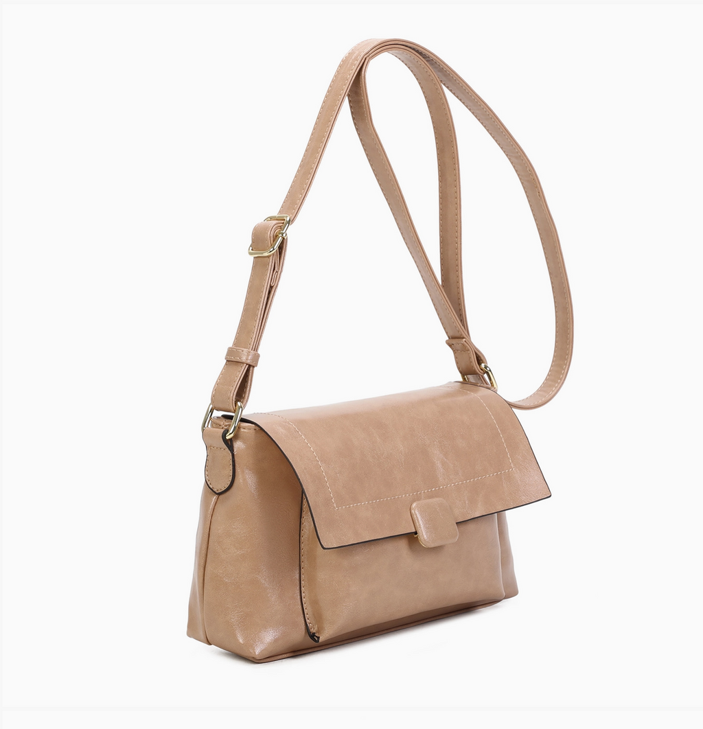 Sac bandoulière zippé à rabat INES DELAURE