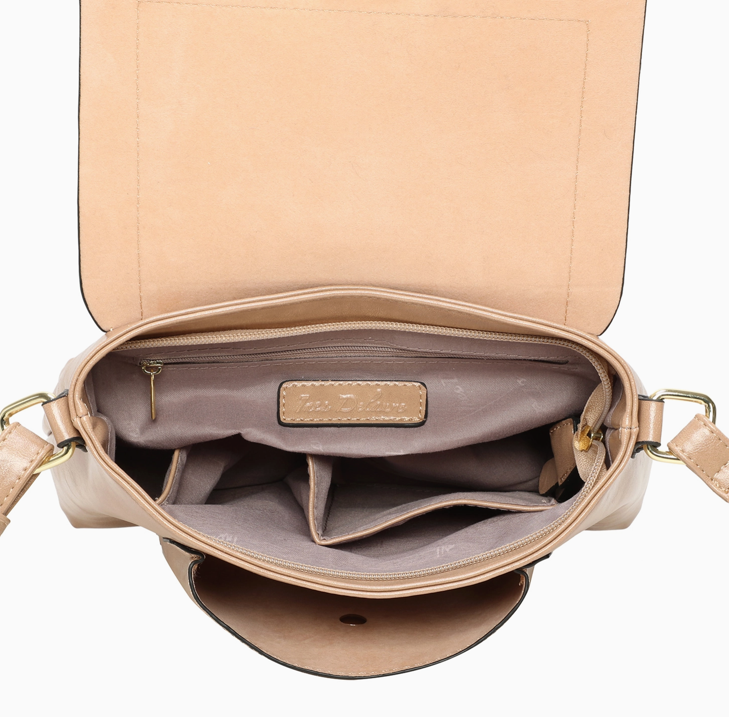 Sac bandoulière zippé à rabat INES DELAURE