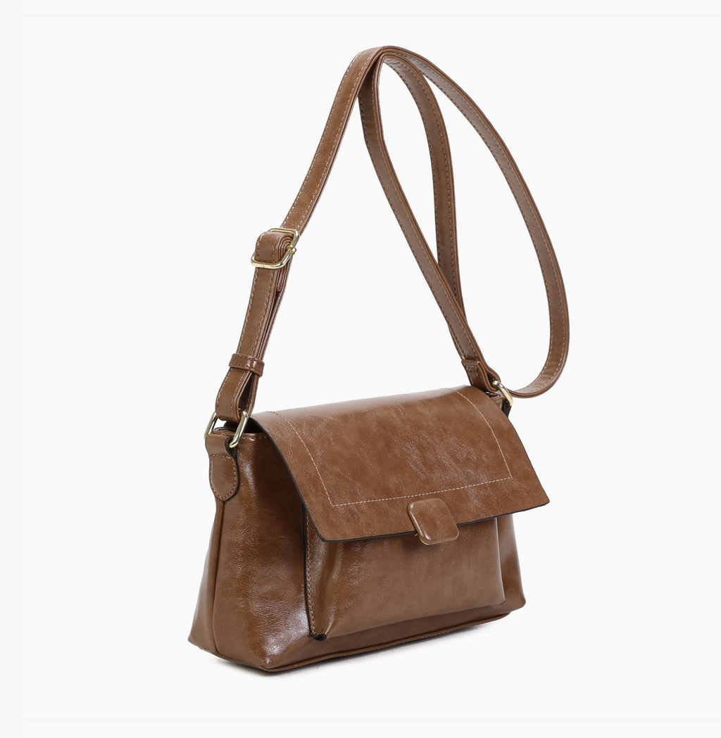 Sac bandoulière zippé à rabat INES DELAURE