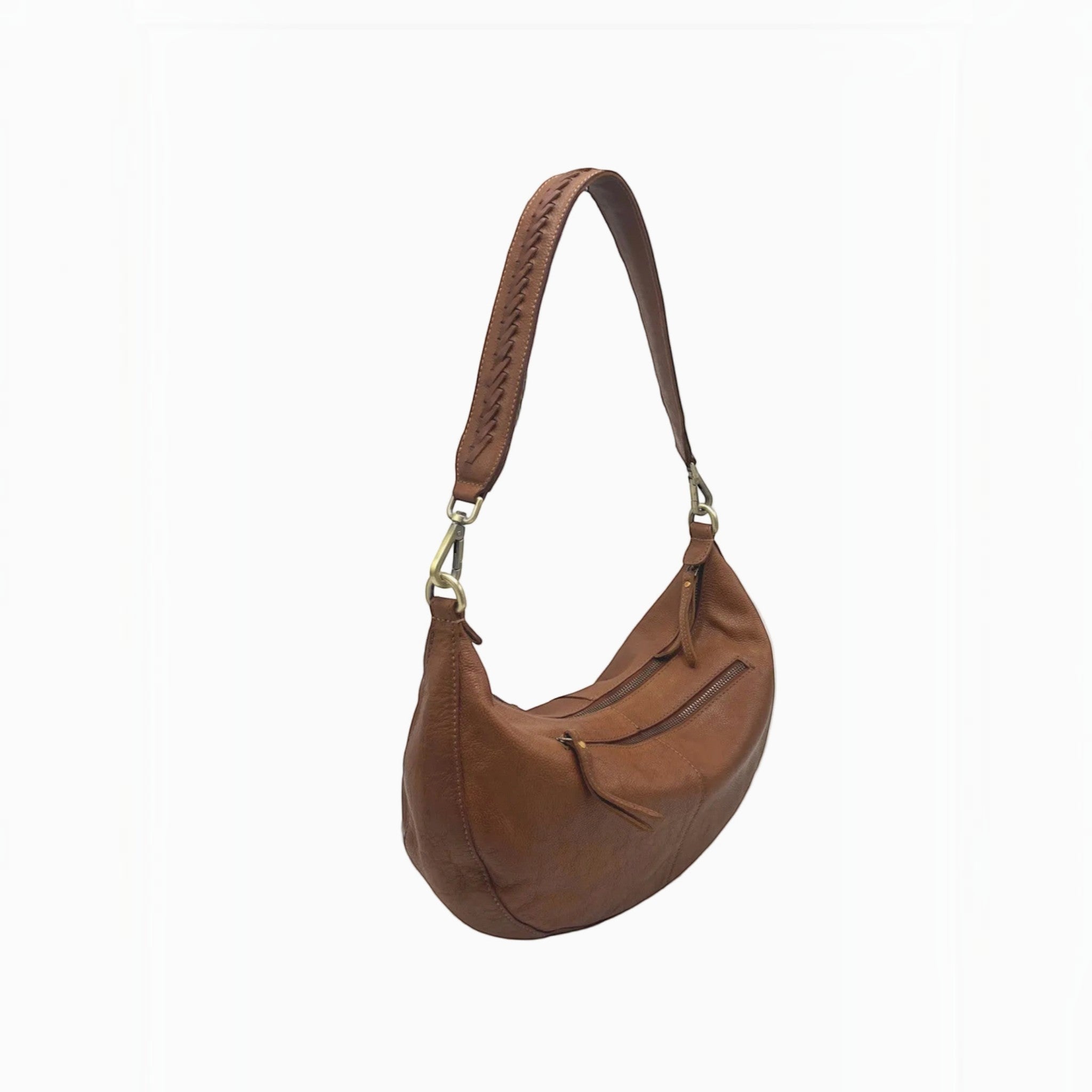 Sac Hobo Demi-Lune Cuir Véritable SUIE VALENTINI