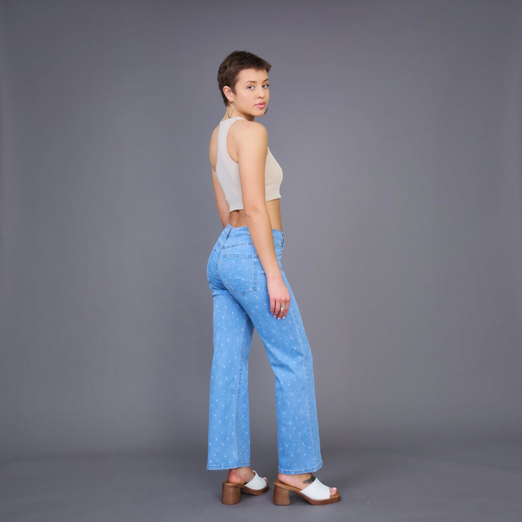 Jean Wide-Leg imprimé palmier ANDY & LUCY