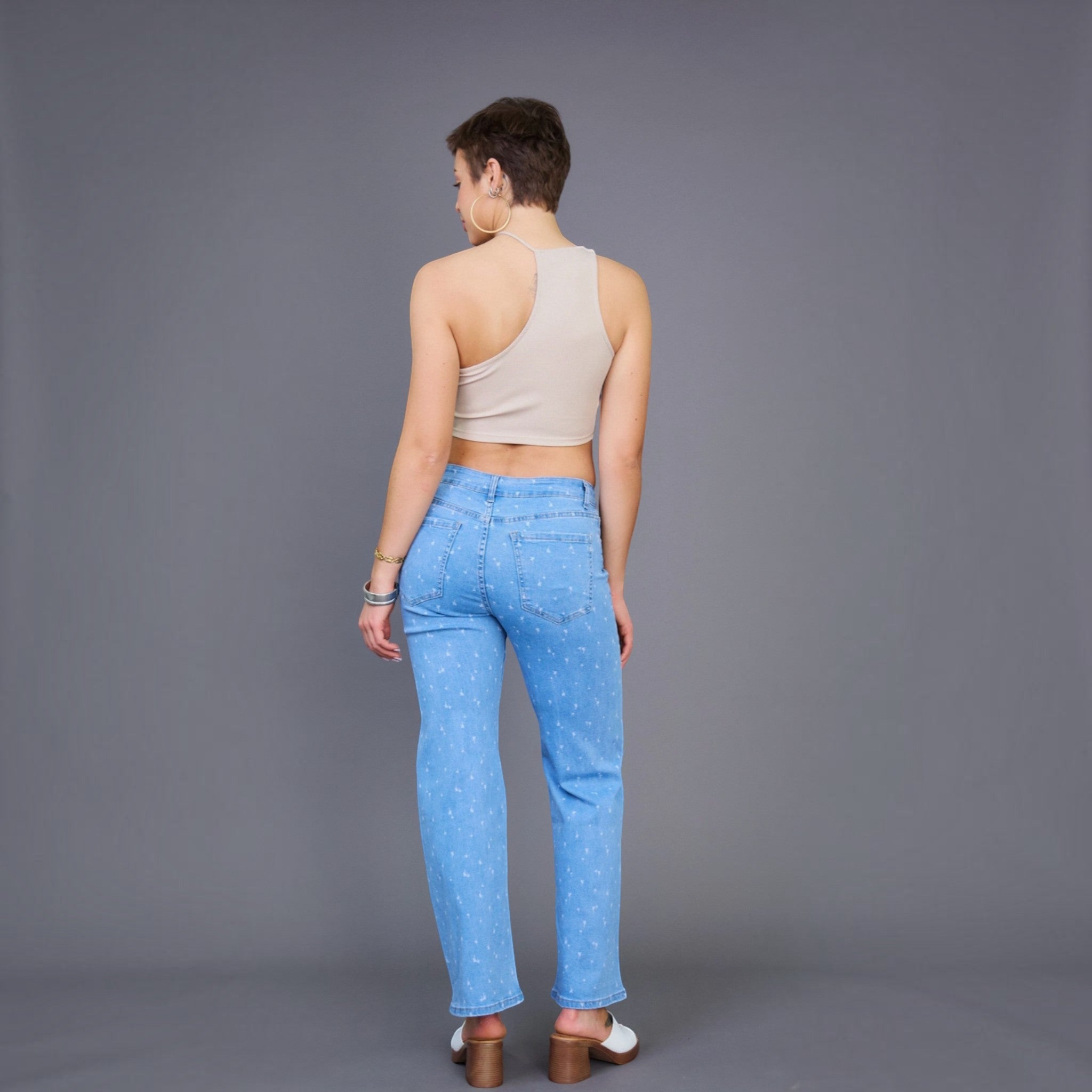 Jean Wide-Leg imprimé palmier ANDY & LUCY
