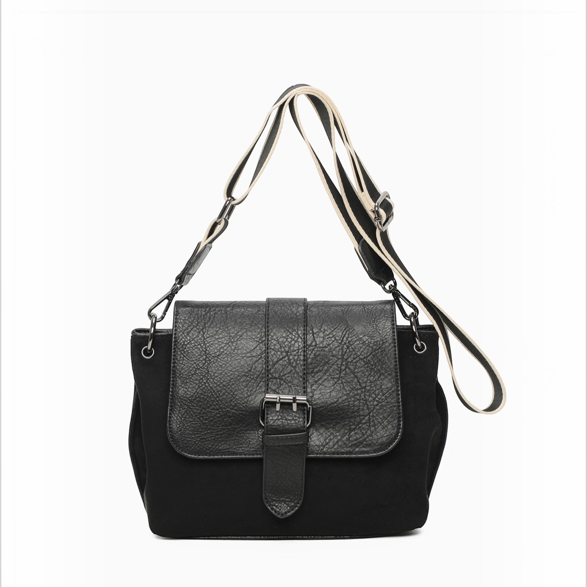 Sac bandoulière bimatières à motif GALLANTRY
