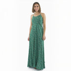 Robe longue dos-nu à pompons COLINE