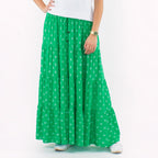 Jupe longue viscose smockée imprimée COLINE