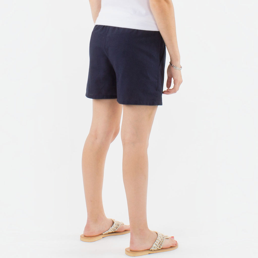 Short uni coton et lin ceinture élastique COLINE