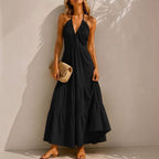 Robe gaze de coton Longue Bohème Dos Nu