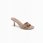 Mule à talon avec bride et boucle dorée STEPHAN PARIS