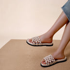 Sandale mule plate effet tressé STEPHAN PARIS