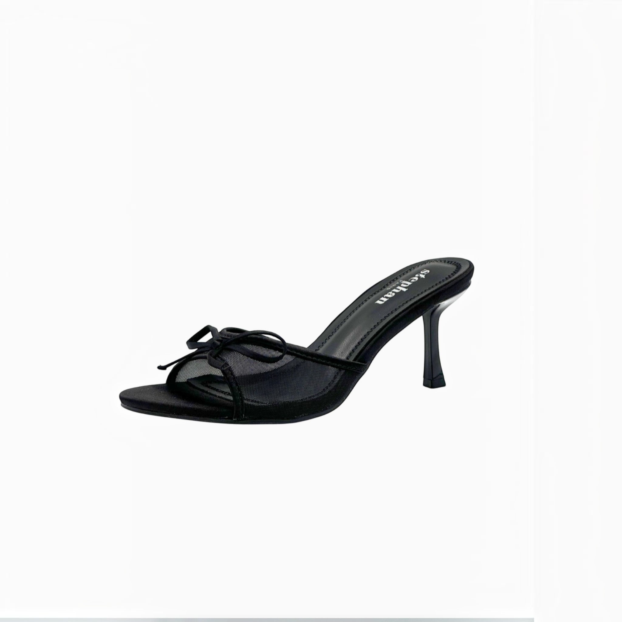 Mule à talon avec fines brides nouées STEPHAN PARIS