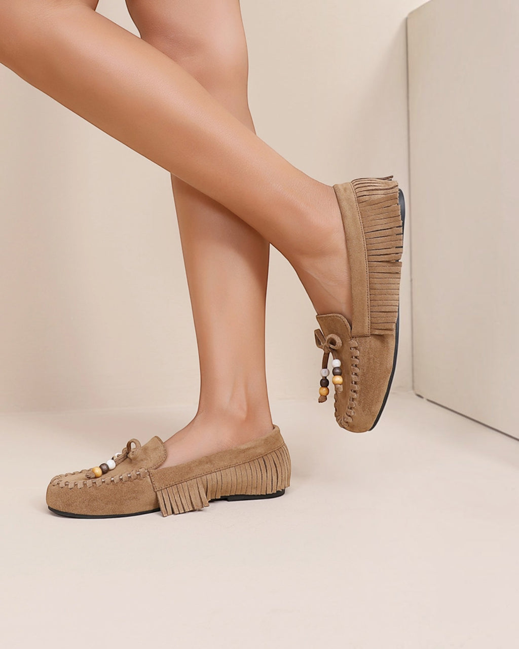 Mocassin confortable à franges