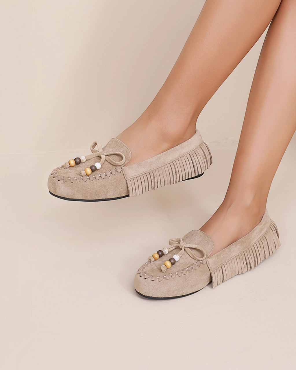Mocassin confortable à franges