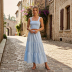 Ensemble top bretelles smocké et jupe longue AMY & CLO INVOGUE