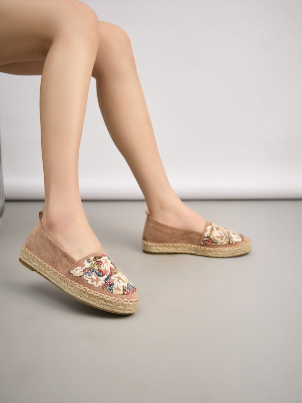 Espadrilles en daim avec broderie multicolore BELLE WOMEN