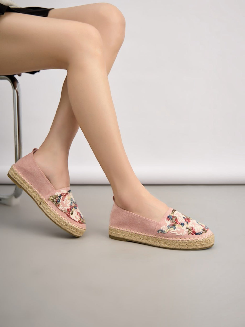 Espadrilles en daim avec broderie multicolore BELLE WOMEN