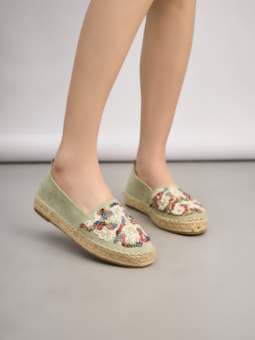 Espadrilles en daim avec broderie multicolore BELLE WOMEN