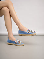 Espadrilles en daim avec broderie multicolore BELLE WOMEN