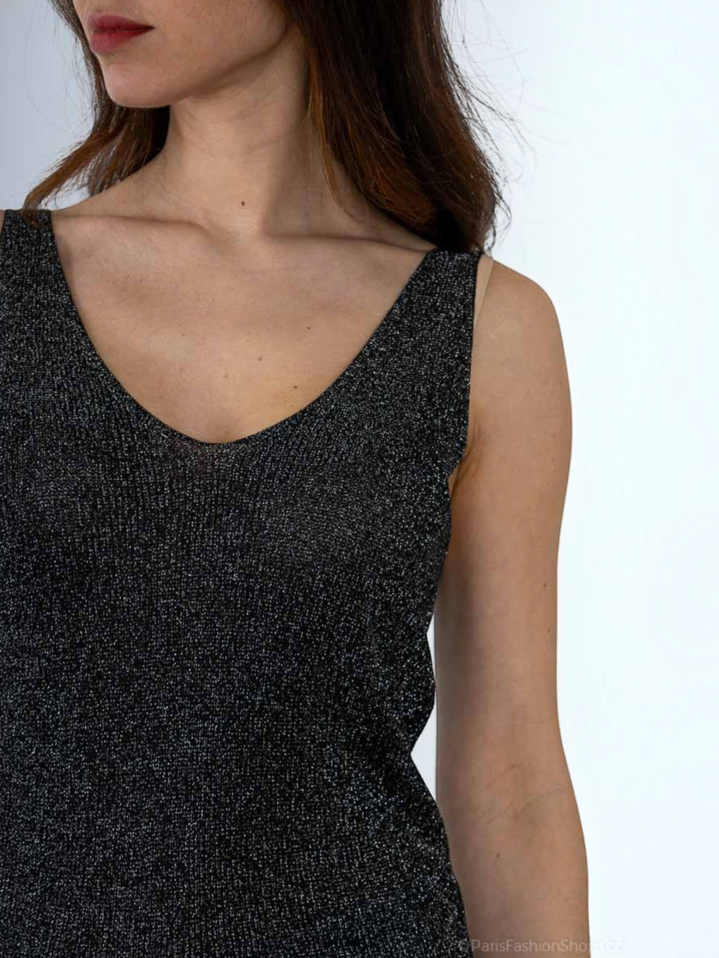 Débardeur Lurex Col V ATTRAIT PARIS