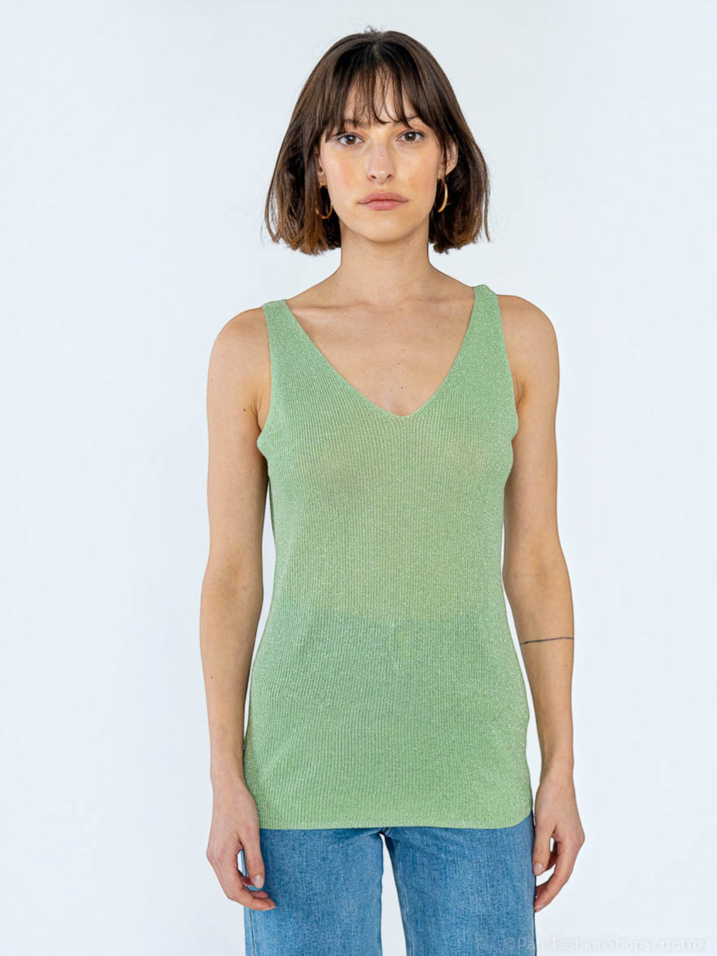 Débardeur Lurex Col V ATTRAIT PARIS