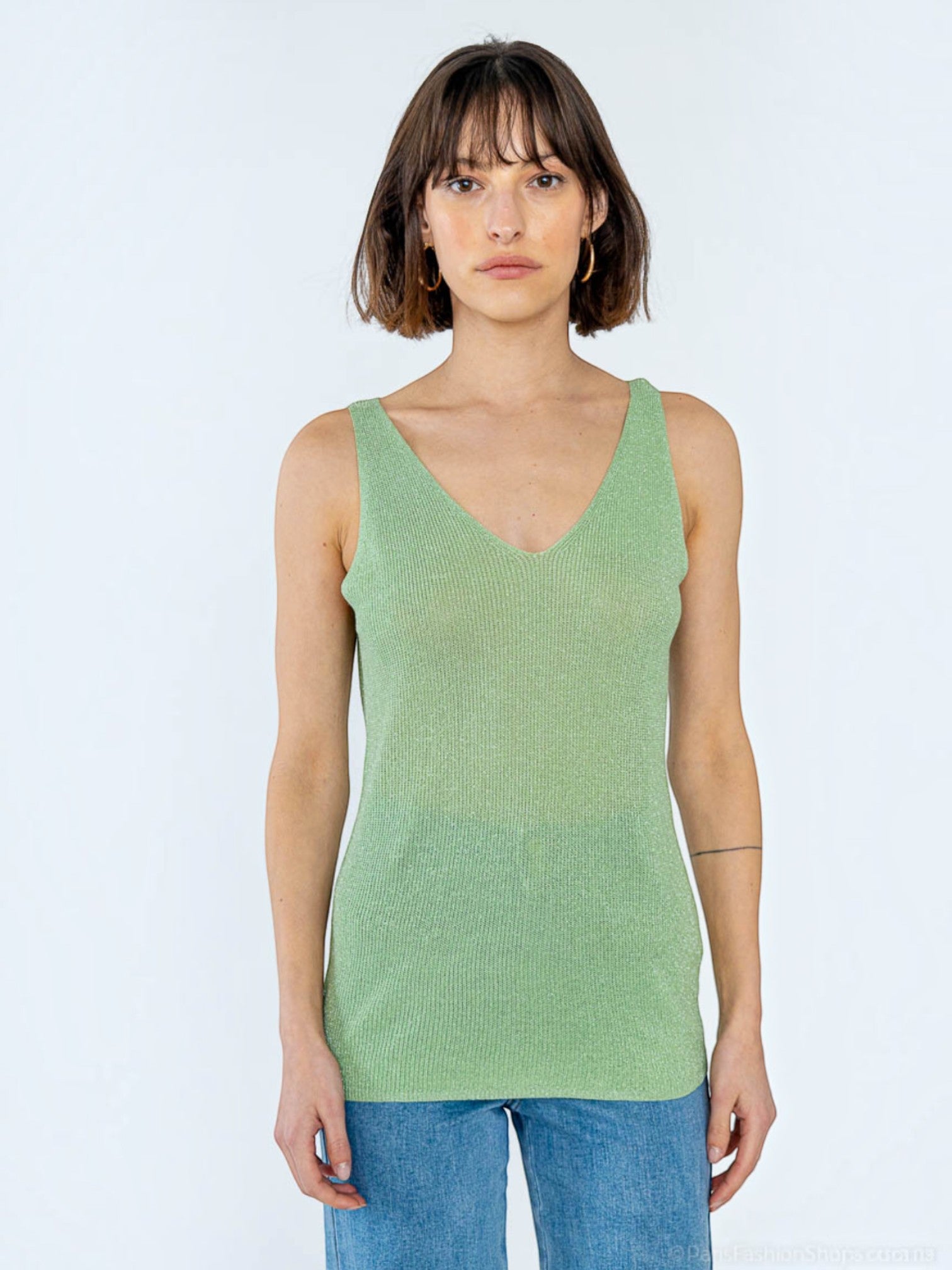 Débardeur Lurex Col V ATTRAIT PARIS