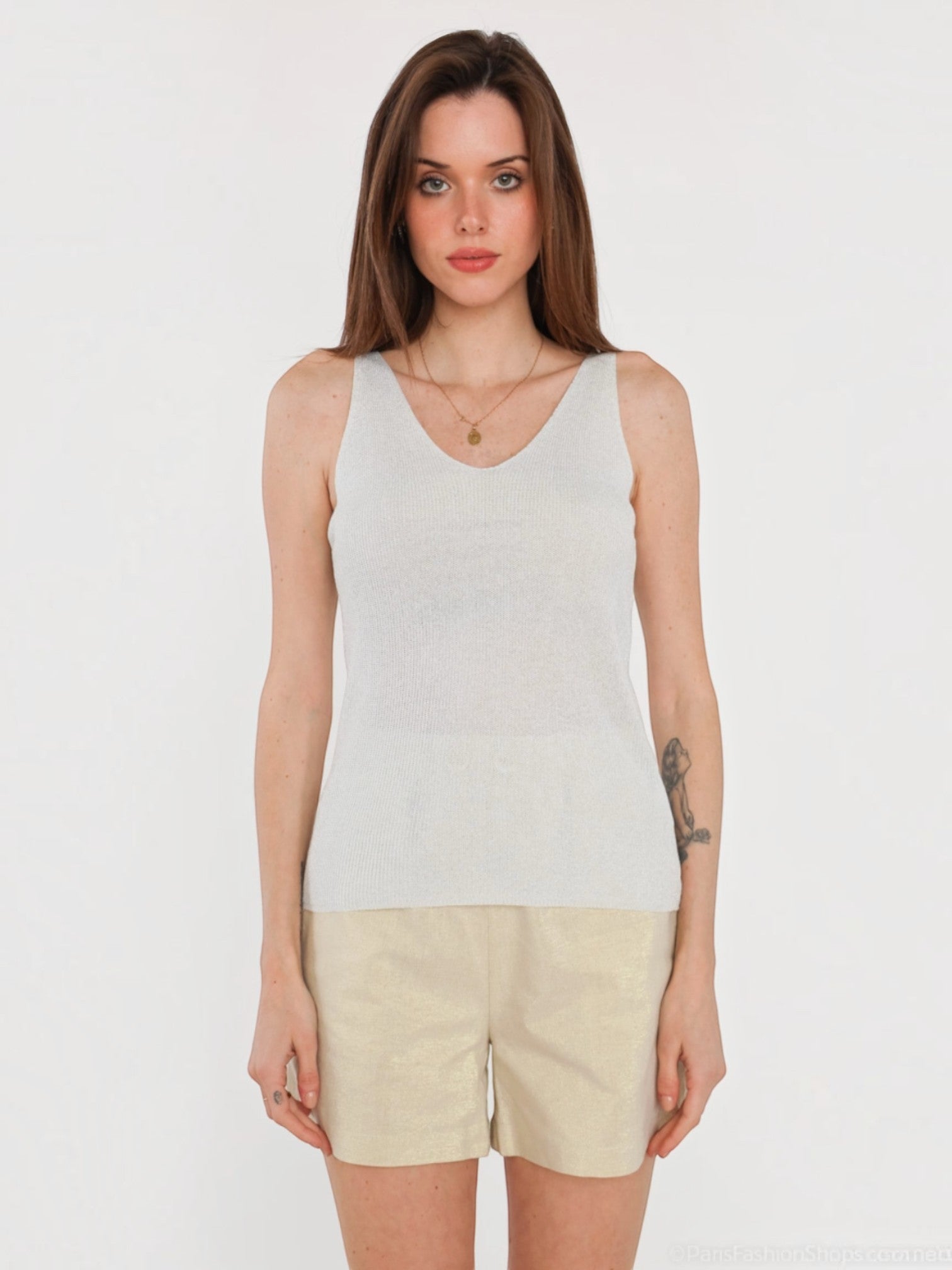 Débardeur Lurex Col V ATTRAIT PARIS