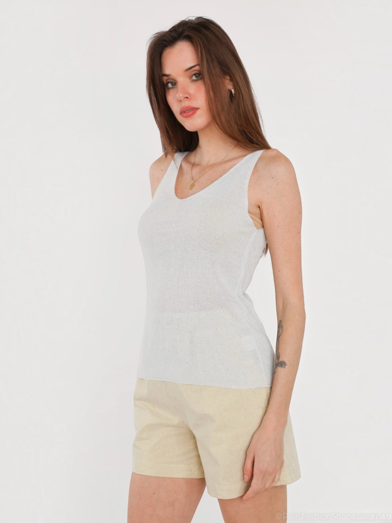 Débardeur Lurex Col V ATTRAIT PARIS