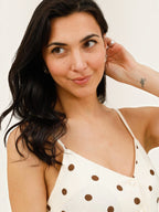 Top à Pois Peplum Col V ATTRAIT PARIS