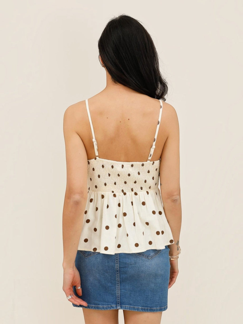 Top à Pois Peplum Col V ATTRAIT PARIS