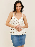 Top à Pois Peplum Col V ATTRAIT PARIS