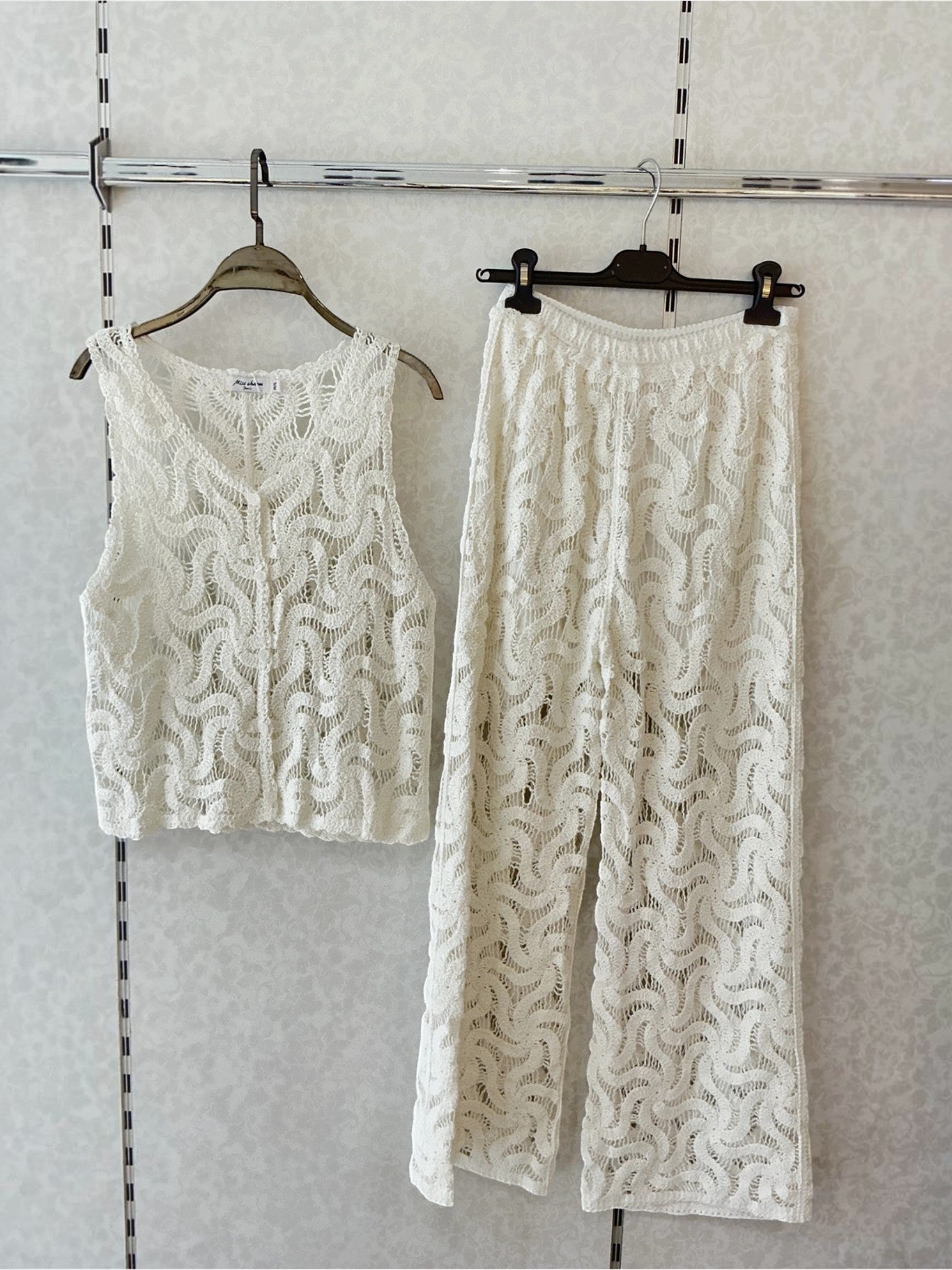 Ensemble top et pantalon crochet MISS CHARM