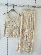 Ensemble top et pantalon crochet MISS CHARM