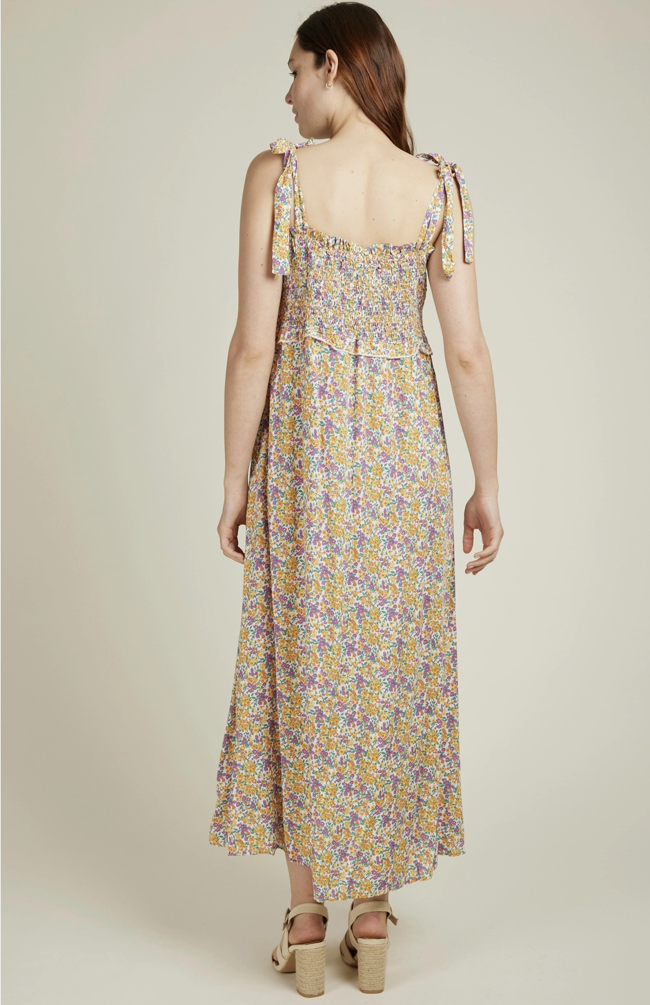 Robe longue fluide imprimé fleuri CAMILLE ANDY & LUCY