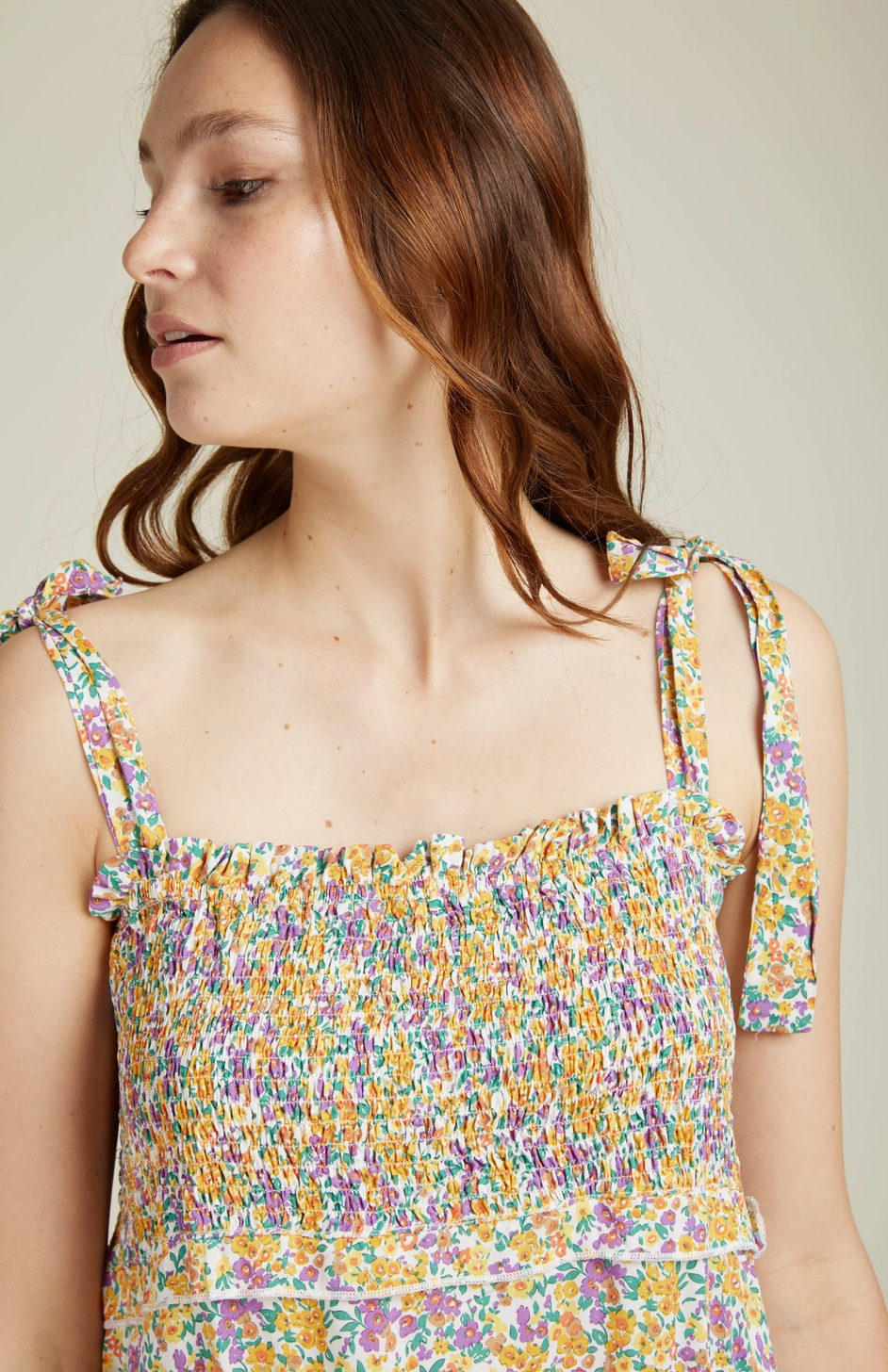 Robe longue fluide imprimé fleuri CAMILLE ANDY & LUCY