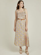 Robe longue fluide imprimé fleuri CAMILLE ANDY & LUCY
