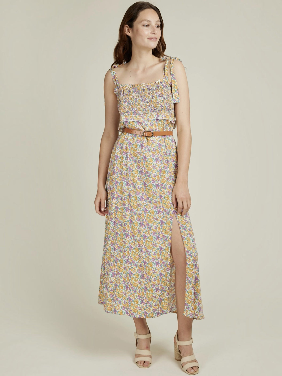 Robe longue fluide imprimé fleuri CAMILLE ANDY & LUCY