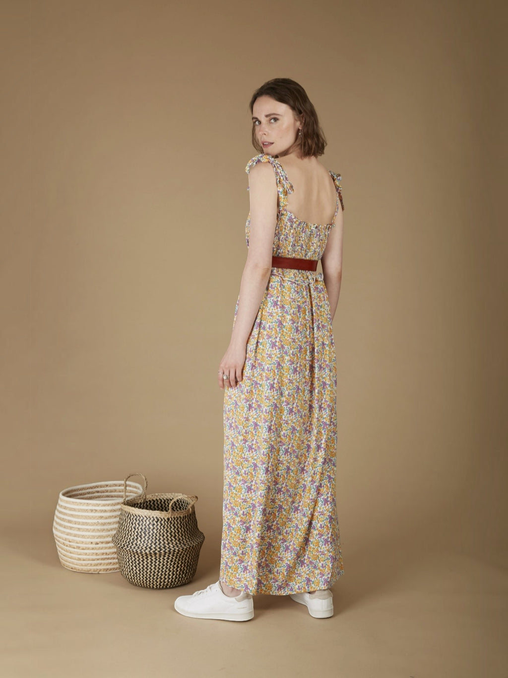 Robe longue fluide imprimé fleuri CAMILLE ANDY & LUCY