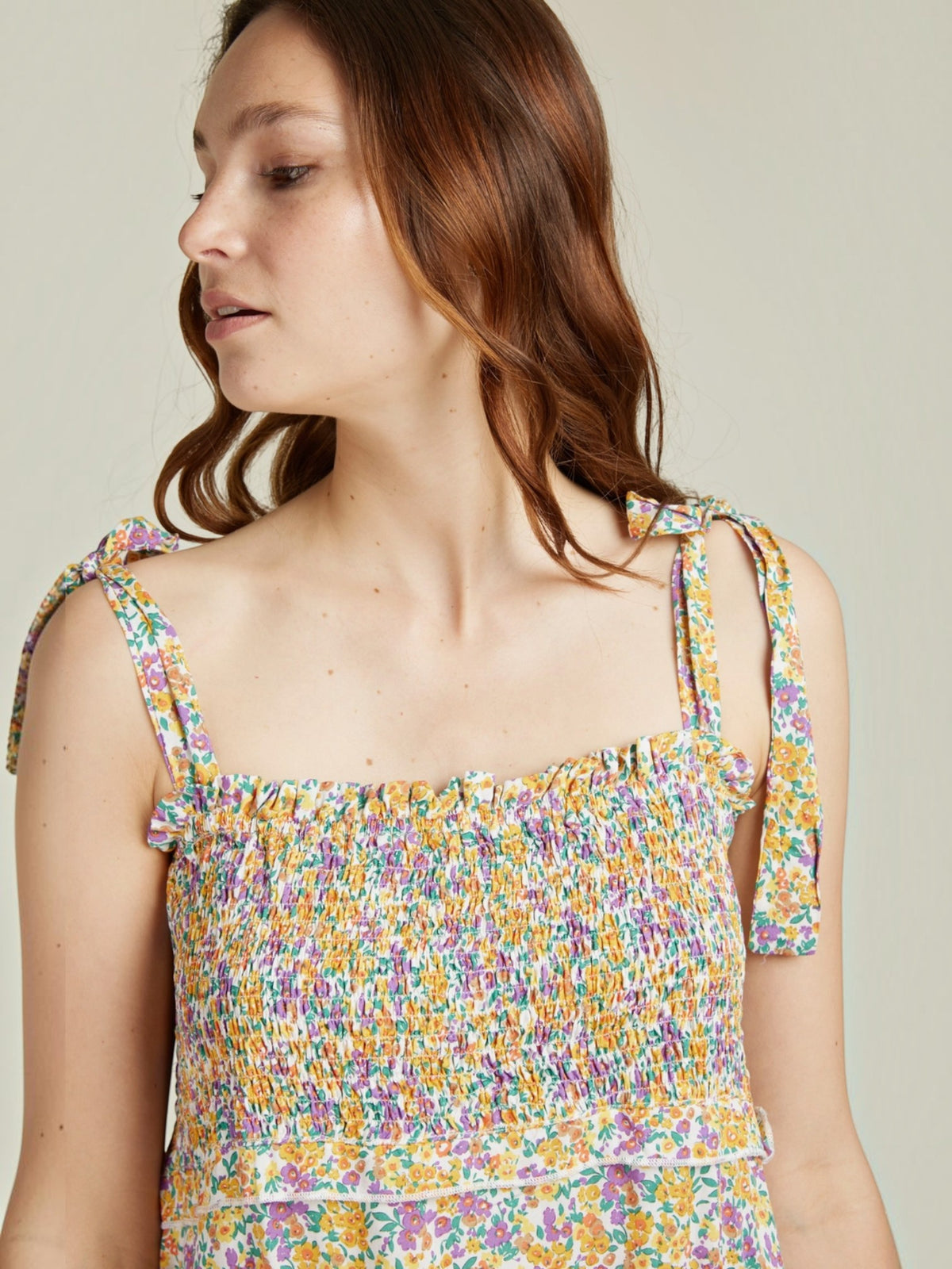 Robe longue fluide imprimé fleuri CAMILLE ANDY & LUCY