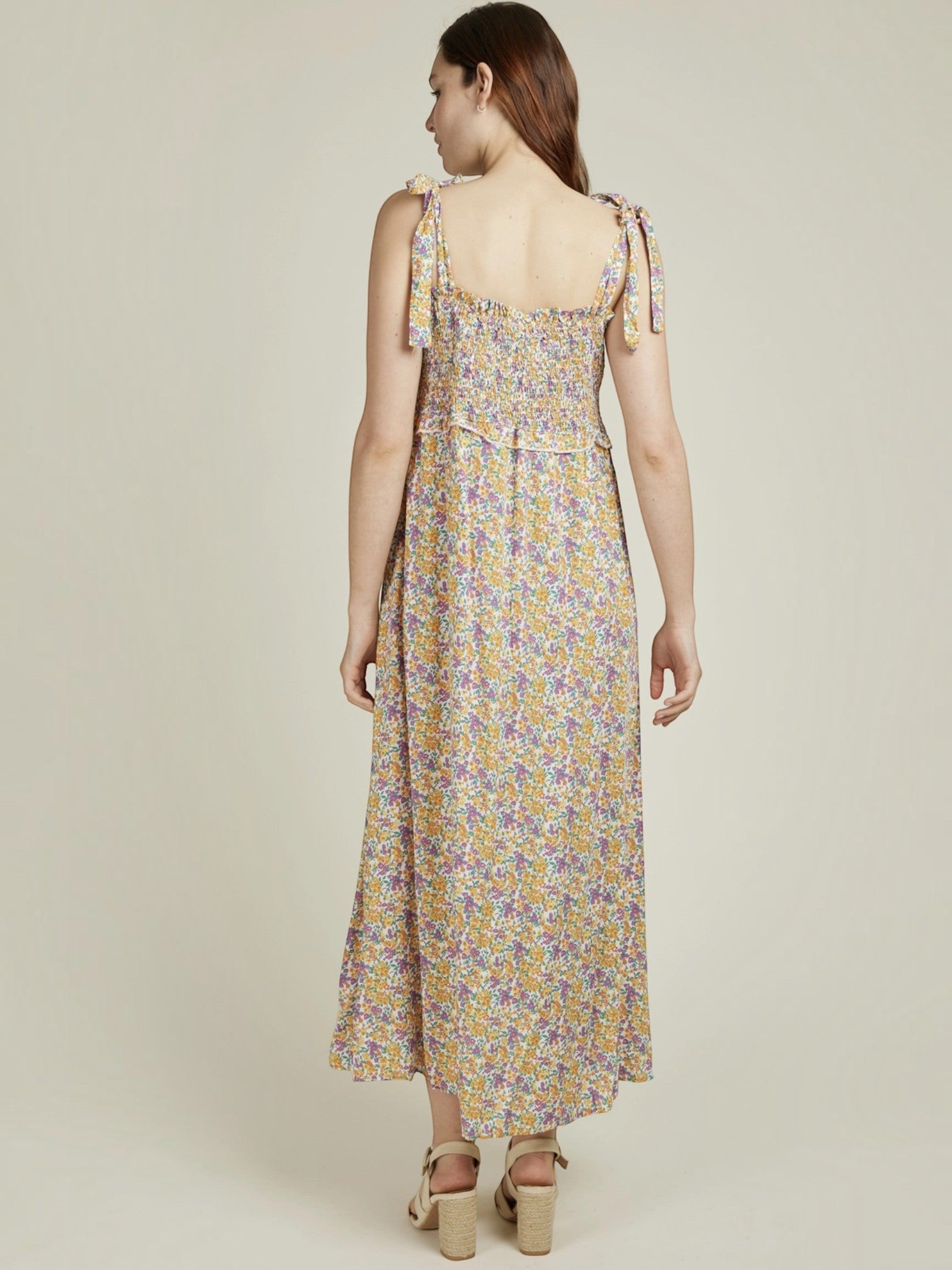 Robe longue fluide imprimé fleuri CAMILLE ANDY & LUCY