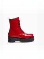Bottines Noires Vernies à Plateforme  LADY GLORY
