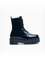 Bottines Noires Vernies à Plateforme  LADY GLORY