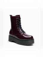 Bottines Noires Vernies à Plateforme  LADY GLORY