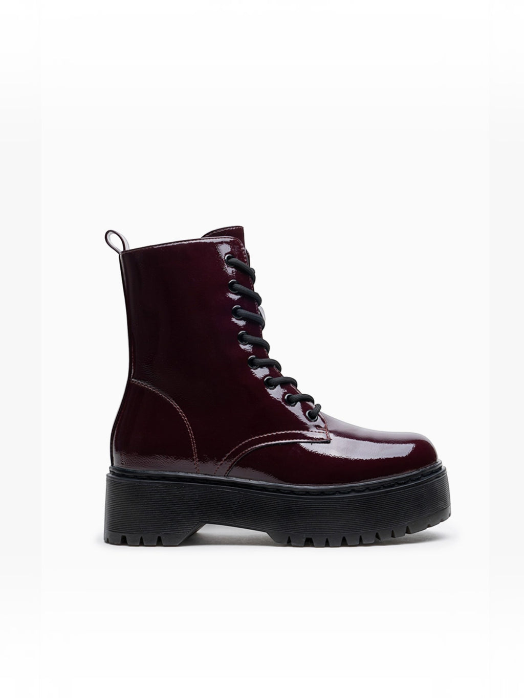 Bottines Noires Vernies à Plateforme  LADY GLORY