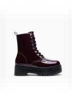 Bottines Noires Vernies à Plateforme  LADY GLORY