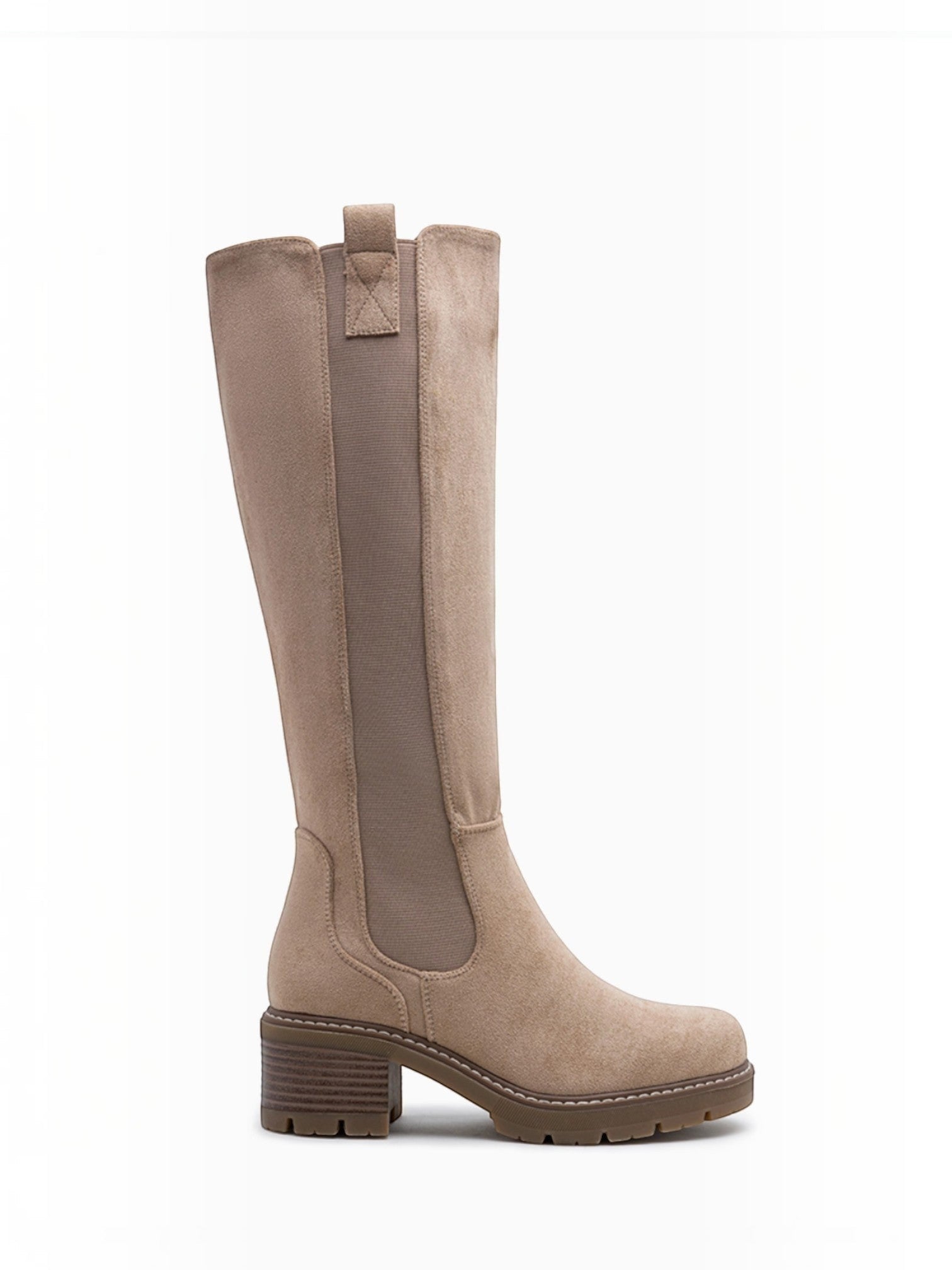 Bottes Hautes Femme à Talon Épais Suédine LADY GLORY